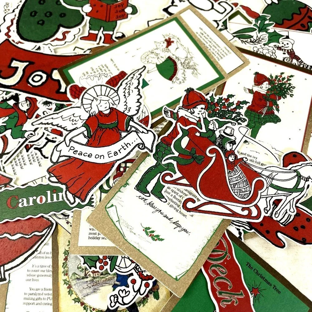 Lot 50 Christmas Die Cuts Unique Junk Journal Scrapbooking Supplies Ephemera u